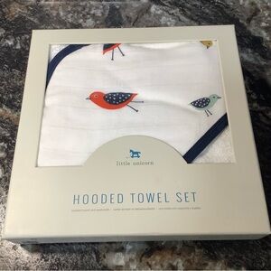 Little Unicorn Hooded Towel Set with Bird Design